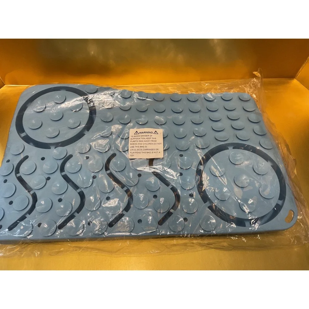 Silicone Slow Feeder Lick Mat for Dogs Cats Blue Suction Cup Anxiety Relief Mat